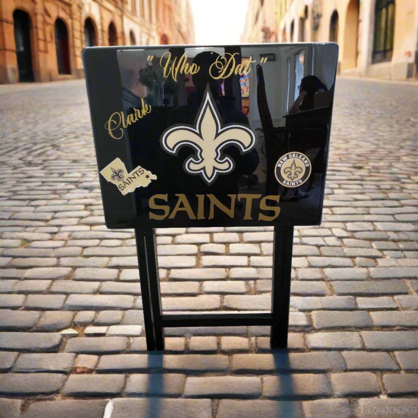 Saints Who Dat 3 Logos Table